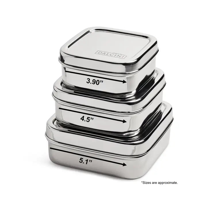 3 Piece Food Storage Set - Stainless Steel